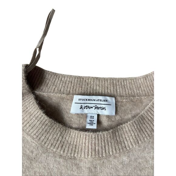 & Other Stories ALPACA BLEND KNITTED TOP size medium M Oatmeal Cream - Picture 7 of 12